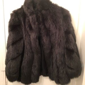 Mid-length black Faux Fur coat. Barely worn!